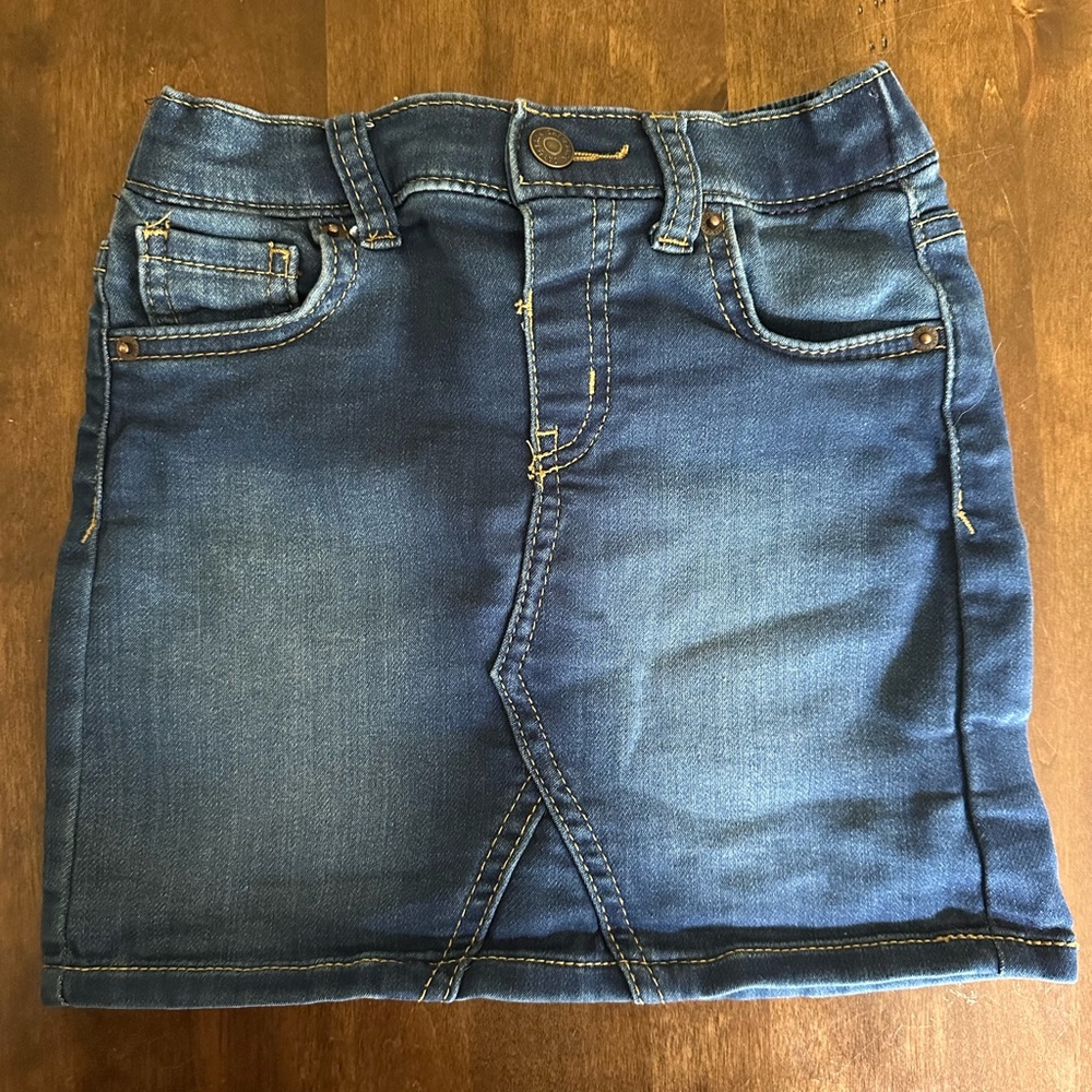 Cat & Jack Jean Skirt 5T Toddler Girl Blue Denim Stretch School Western Party